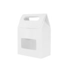 White cardboard box with a handle and a clear display window on the front.