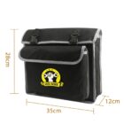 Black tool bag with Hard Work logo, dimensions 28cm x 35cm x 12cm.