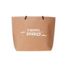 Brown shopping bag with TEAM PRO printed in white letters.