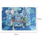 Colorful abstract cartoon scene with fantasy creatures in a blue-themed design. Dimensions shown.