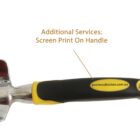 Hammer with black and yellow handle, screen print option available.
