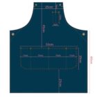 Diagram of a blue apron labeled AP09. Features include a pocket at the chest (25x13cm) and a larger pocket below with sections (11cm each). Total apron dimensions are 72cm wide by 84cm high.