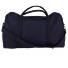 A dark navy blue duffel bag with two top handles and an adjustable shoulder strap. The bag is simple in design and appears to be made of fabric, suitable for travel or gym use. It is placed against a plain white background.