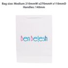 White shopping bag with Ben Betesh logo in pink and blue.