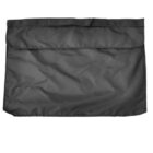 Black, rectangular fabric pouch with a flap closure.
