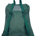 Green backpack with adjustable straps and top handle.