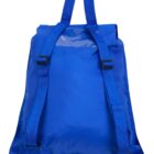 Blue backpack with adjustable shoulder straps against a white background.
