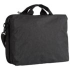 Black laptop bag with short handles and an adjustable shoulder strap.