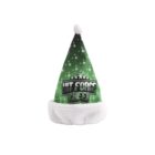 Green and white Christmas hat with Hit Force Cheer printed on it.