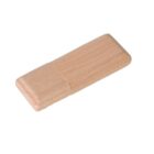 Wooden USB flash drive with a rectangular shape.