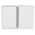 An open spiral-bound notebook with lined pages. Each page has space for the date at the top and horizontal lines for writing. The notebook is placed against a plain white background.
