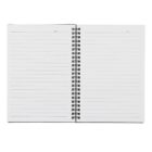 Open spiral-bound notebook displaying two blank, lined pages. Each page has a header for the date at the top. The notebook lies on a plain, white background.