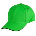 Bright green baseball cap with a curved brim, shown against a white background.
