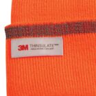 Close-up of an orange 3M Thinsulate beanie with a visible label.