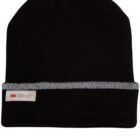 Black Thinsulate beanie with a gray stripe and a 3M tag on the cuff.