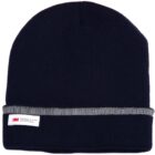 Dark blue beanie with a 3M Thinsulate tag and gray trim.