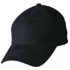 Black baseball cap with curved brim on a white background.