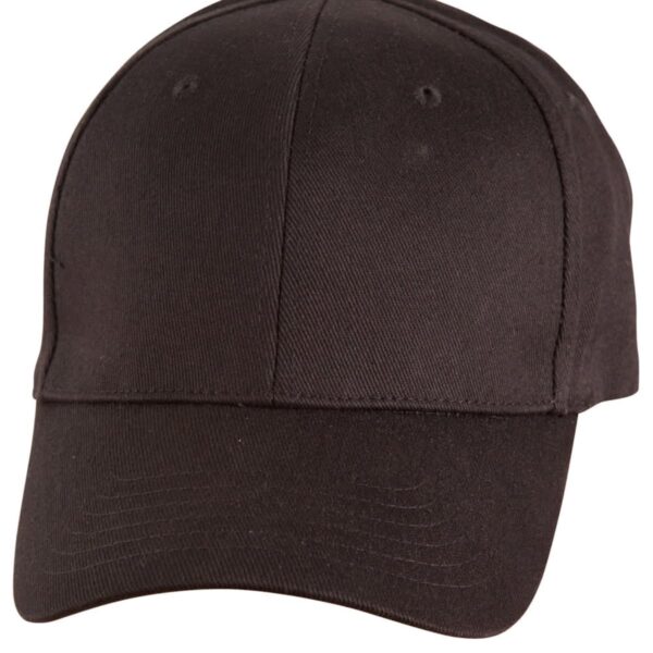 Black baseball cap on a white background.