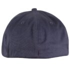 Back view of a dark blue baseball cap against a white background.
