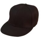 Black baseball cap with a flat brim on a white background.