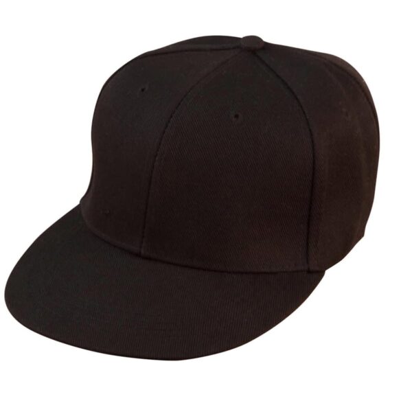 A plain black baseball cap on a white background.