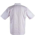 White short-sleeve chef jacket seen from the back.