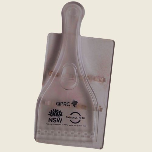 promotional ice scraper with logo on it.