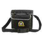 Black shoulder bag with Hard Work logo, featuring weights and a fist.