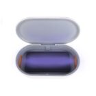 Open white sterilization box with a glowing blue interior and two orange side accents.
