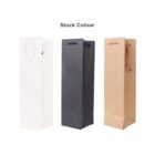 Three tall gift bags in white, black, and brown under Stock Colour text.
