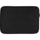 A plain black zippered laptop sleeve against a white background.