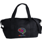 Black duffel bag with a colorful brain and gears design, labeled BRAINSTORM on front.