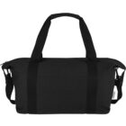 Black duffel bag with handles and a shoulder strap, shown against a white background.