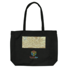Black tote bag with a beige patterned panel and TechnoBox Hosting Service logo below it.
