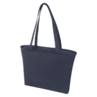 Navy blue tote bag with two long handles, shown on a white background.