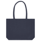 A plain black tote bag with two handles, shown against a white background.