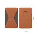 Two brown cardholders with stitch details, dimensions shown: 6.5cm x 10.2cm.