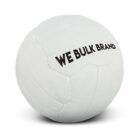 A white volleyball displaying the text WE BULK BRAND in bold black letters.