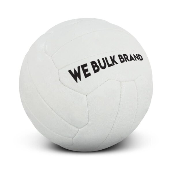 A white volleyball with WE BULK BRAND printed in black letters. The ball is shown against a plain white background.