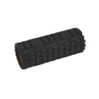 Black textured foam roller for muscle massage and physical therapy.