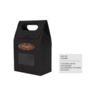Black gift box with a handle and customizable sticker option.