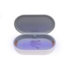 Open UV sanitizer box with keys inside.