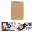 Brown paper bag with customization options displayed below.