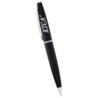 A sleek black pen with silver accents and a clip. The barrel features white text saying RFCA. The pen is positioned diagonally on a plain white background.