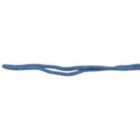 A single blue shoelace on a white background.
