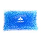 A clear gel pack filled with blue beads, labeled Logan City Council in white text.