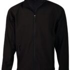 Black zip-up jacket with a high collar and two front pockets.