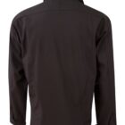 Black jacket photographed from the back, showing seams and collar.