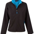 Black jacket with a bright blue lining and accents, shown on a plain background.
