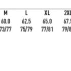 Size chart for mens chalet jacket showing half chest and body length measurements from S to 5XL.